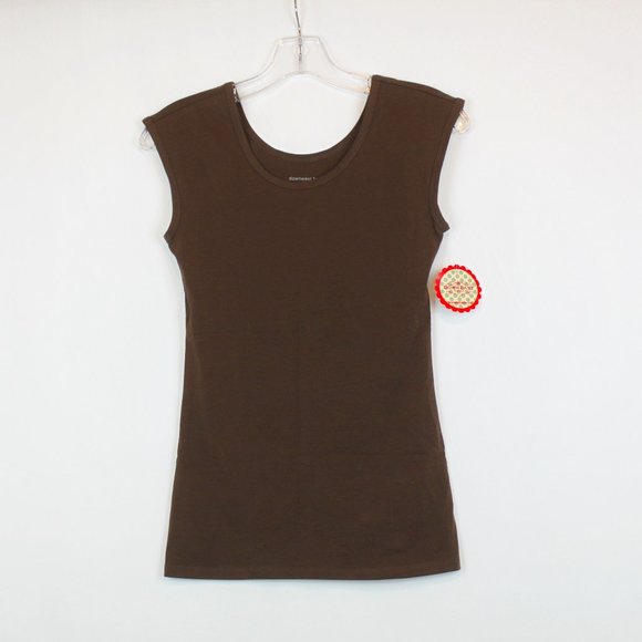Downtown Basics XS Soft Brown Short Sleeve Shirt Tank Top Tee - Picture 1 of 8